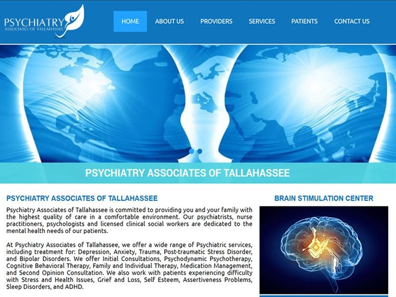 Screen capture of Psychiatry Associates of Tallahassee's website