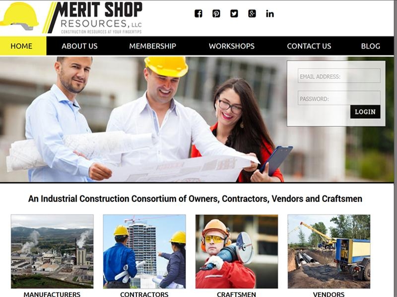Screen capture of Merit Shop Resources, LLC's website