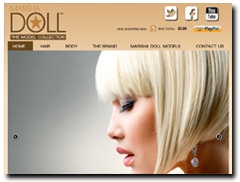 Screen capture of Marsha Doll Beauty's website