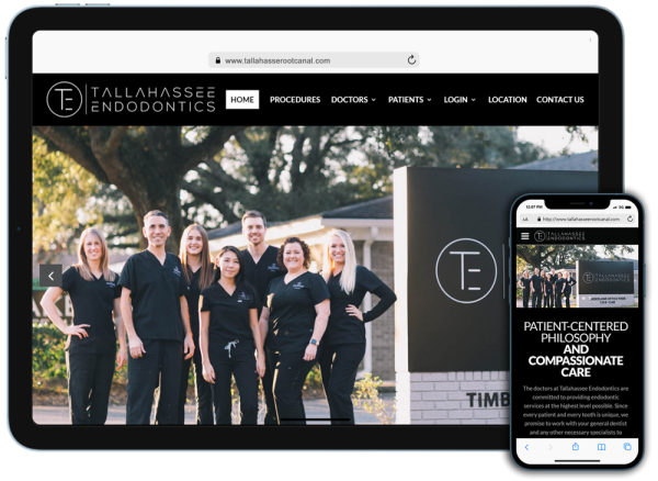 Screen capture of Tallahassee Endodontics, LLC - Providing Root Canal Therapy, Retreatment and Endodontic Surgery in Tallahassee, Florida website